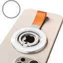 Magnetic Phone Ring Holder,Two-Sided Magnetic Cell Phone Grip Stand Ring Kickstand,360Rotating Finger Stand Compatible for iPhone 16,15,14,13 12 Pro/Max/Plus,Samsung Galaxy,Android,Silvery