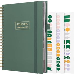 And Per Se Teacher Planner 2025-2026 Academic Year -Teacher Lesson Planner from July 2025 to June 2026, 8.5" x 11", Weekly & Monthly Planning for Teachers with Monthly Tabs, Stickers (Forest Green)