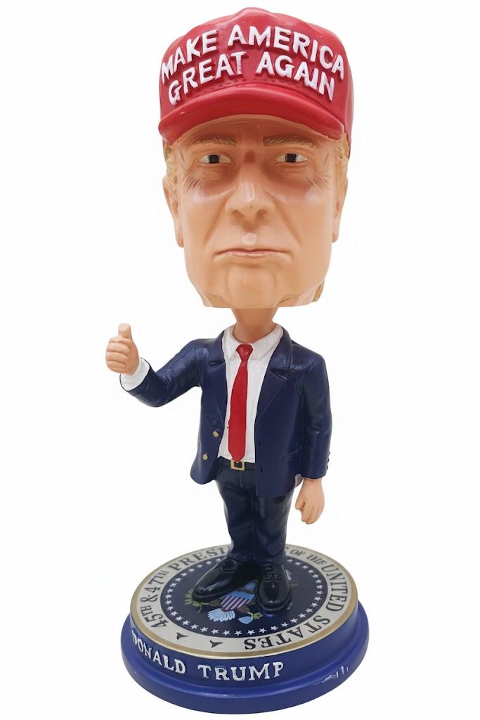 President Donald T Bobblehead with MAGA Hat (Large 7 inch）
