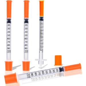 1ml/cc 31G 1/2 Inch Syringes, U-100 Lab Tools Syringe, Individual Wrapped, 25 Pack