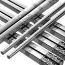 TINMARDA Metal Chopsticks Reusable 5 Pairs Stainless Steel Chopsticks Dishwasher Safe Square Lightweight Non-Slip Chop Sticks Present Set (Silver)