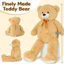Tezituor 52in Giant Teddy Bear Stuffed Animal, Light Brown Big Teddy Bears Plush Gifts for Girlfriend, Kids, Life Size Large Cute Soft Bear Plush Toys Gift for Valentines Day, Christmas, Birthday