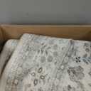 Puino 9FT Round Area Rugs for Living Room: Circle Rugs Machine Washable Oriental Low Pile Soft Non Slip Backing Vintage Indoor Rug for Bedroom Nursery Dining Room Home Office Beige/Gray