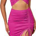 ZAFUL Women's Sleeveless Dress Sexy Midi Halter Dresses Criss Cross Cami Womens Casual Clothes for Party, Size S