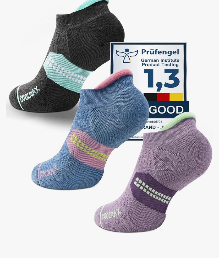 Bamboo Viscose Compression Running Tab No Show Sock Women, Wicking Cushioned AntiBlister Coolmax