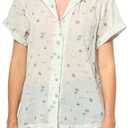 Eddie Bauer Women's Wr Ss Packable Camp Shirt, Coconut Large