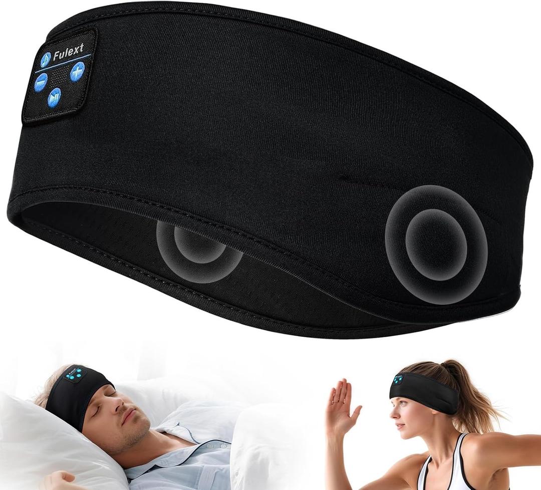 Sleep Headphones Wireless Bluetooth,Headband Headphones for Side Sleepers,Noise Cancelling Sleep Seadphones,Ideal for Housework,Travel,Yoga,Workout,Running,Sports,Gift (Black & Black)