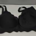 COCOMARTS Jelly Bras for Women No Underwire Scalloped Push Up Wireless Bralettes Seamless Soft Comfort Everyday Tshirt Bra (Black, XXXL)