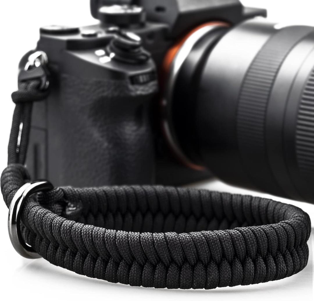 Camera Wrist Strap for DSLR Mirrorless Camera, Quick Release Camera Hand Strap with Safer ConnectorBlack