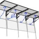 Heavy Duty Foldable Garage Storage Shelves Wall Mounted Metal Rack Unit Organizer with Removable Edge Barriers, Adjustable System for Corner Wall Use, 69.96 Inch Long 24.45 Inch Large
