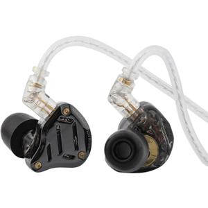 Linsoul KZ ZS10 PRO 2 In Ear Monitor IEM, 1DD+4BA Hybrid Wired Earbuds, with 4-Level Tuning Switch, 3-Way Crossover Gaming Earbuds, Silver-plated IEM Cable for Musician Audiophile (Black, Without Mic)