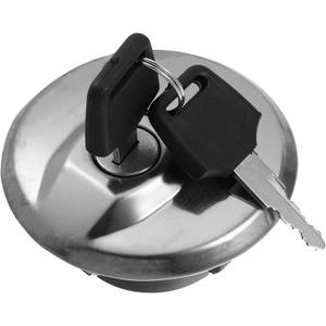 ACROPIX Motorcycle Gas Tank Cover Locking Fuel Tank Cap with Keys for Suzuki GZ250 - Pack of 3 Silver Tone