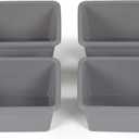 Humble Crew Toy Storage Bins for Kids, Set of 4, Grey, Small - Sturdy, Colorful Plastic Storage Bins for Classroom, Playroom, Nursery, and More - Premium Toddlers Toy Organizer Bins