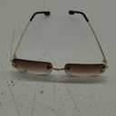 SDINM Rimless Sunglasses for Men Women Fashion Small Narrow Rectangle Sun Glasses Shades 90s Eyewear (Gradient Brown)