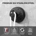 SVG HOME Suction Cup Hooks for Shower 2 pcs Removable, Stainless Steel 304, for Most Household Walls Shower Hooks Suction Cup Towel Hooks for Bathrooms Door Hanger Hook Wall Hook (Black)