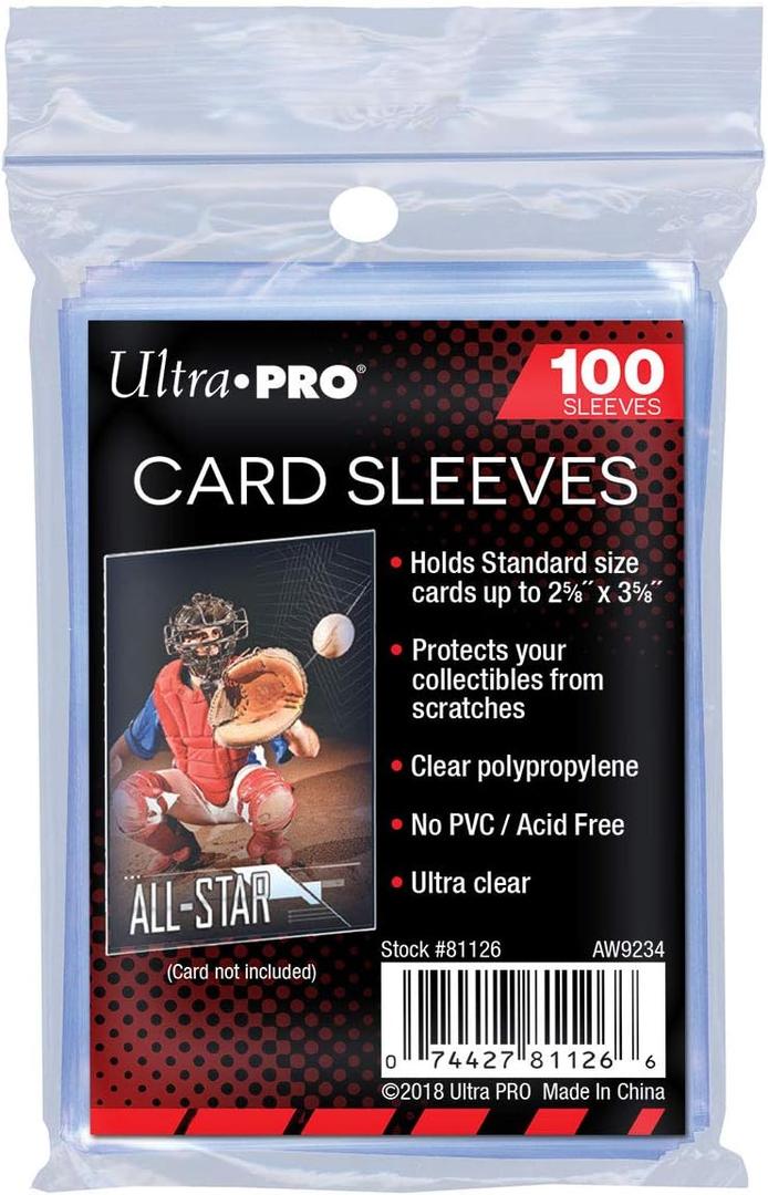 Ultra PRO - Penny Sleeves Clear Soft Card Sleeves 100ct. 2.5" x 3.5", Protect and Store Valuable Sports Cards, Baseball Cards, Football Cards, Basketball Cards and Even Gaming Cards, MTG & DND