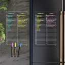 JJPRO Non-Magnetic Dry Erase List Board for Fridge, 8.5"x13" Clear Reusable to Do List for Refrigerator, Grocery List for Refrigerator,Cabinet,Wall&Glass, All Smooth Surfaces