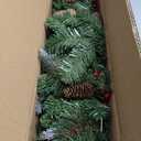 National Tree Company 9 ft Pre-Lit Crestwood Spruce Artificial Christmas Garland, Christmas Decoration with Glitter, Pinecones, Red Berries, 50 Clear Lights, 180 Tips, Green