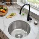 13 inch Stainless Steel Undermount Mini Single Round Bowl Kitchen Bar Sink with Drainer