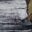  8x10 Area Rug, Washable Rug for Living Room, Non Slip, Soft Low Pile, Modern Abstract Grey Black Rug for Bedroom, Dining Room, Home Office, Indoor Floor Carpet