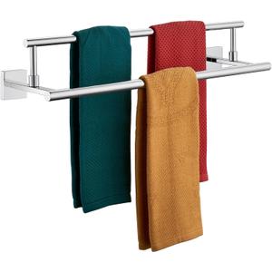KOKOSIRI Towel Holder 24-Inch Bathroom Double Bath Towel Bars Kitchen Rack Wall Mounted Polished Chrome Stainless Steel B5009CH-L24