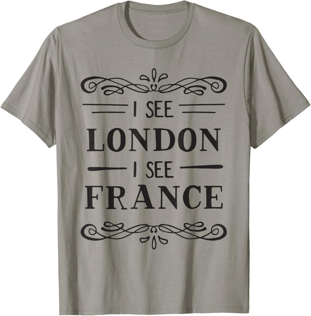 I See London I See France Adult & Youth T-Shirt (Gray, XL)
