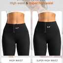 Soothfeel Women's High Waisted Yoga Workout Leggings 25" 28" (Black, S)