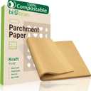 200Pcs 9x13 In Unbleached Parchment Paper Sheets Precut Heavy Duty Flat Kitchen Baking Supplies Paper Non-Stick,Non-Toxic Cooking Paper for Air Fryer, Steaming, Oven Make Cup Cake Bread Cookie (Kraft-200Pack)