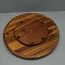 16" Acacia Wood Lazy Susan for Table Top - Wooden Turntable Serving Tray for Charcuterie Boards Cheese Board - Extra Large Black Round Lazy Susan Organizer - Kitchen Revolution for Cabinet