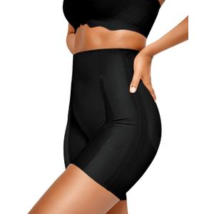Vertvie Tummy Control Shapewear Shorts for Women Butt Lifting Body Shaper Shorts High Waisted Seamless Girdles Under Dress (Large, Black)