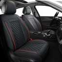 Car Seat Covers Full Set,Universal Fit for Most Cars,SUV,Sedans and Pick-up Trucks,Automotive Vehicle Faux Leather Cushion Covers for 5 Passenger Cars(Full Set,Black/Red)