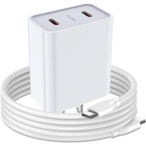 Samsung Charger Fast Charging Cord Android Charger for Samsung Galaxy A17 A16 A15 5G A35 A55 S26 S24 Ultra A25 S23 S22 Google Pixel 8, 25W 2 Port USB C Phone Wall Plug Block, 6FT 60W Type C to C Cable