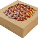 30 Pack Pie Boxes with Window 10x10x3 in Bakery Boxes Perfect for Pies, Cheesecake, Cookies, Muffins and Chocolate Covered Strawberries (Brown)