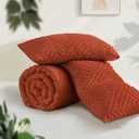 Andency Comforter King Size Set Burnt Orange, Terracotta Boho Fall Lightweight Bedding Comforters & Sets for King Bed, 3 Pieces Rust Tufted Bedding Set & Collections Soft Breathable All Season