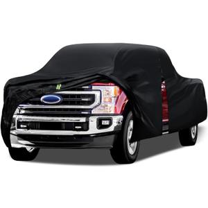 Truck Cover Waterproof All Weather, 6 Layers Pickup Cover Fit for Ford F150, Chevrolet Silverado 1500, Gmc Sierra, Ram 1500, Toyota Tundra (T4 Fit Truck Length Up to 250 inch) (Black)