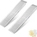 47.2'' Aluminum Shed Ramps (Pair), 880lbs Light Duty Loading Ramps for Lawn Mowers, Small Motorcycles, Dirt Bikes, 8.5" Wide Portable Anti-Slip Punch Plate Ramps for Shed Access