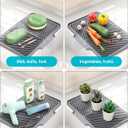 Dish Drying Mat Kitchen Counter - Silicone Dish Drying Pad with Built-in Drain for Sink, Refrigerator and Drawer Liner, Easy Clean, Non-Slip, Heat Resistant, 14.8" x 10.7"