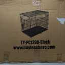 FDW Extra Large Dog Crate Dog Kennel Cage with Double Door,48 inch Folding Metal Wire Dog Cage with Removable Tray&Divider Panel,Pet Crate for Large Dogs,Black