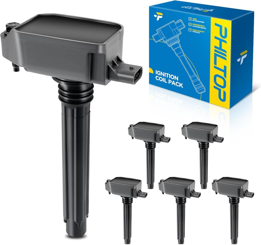 PHILTOP UF807 Ignition Coil Pack Compatible with 2016-2021 Grand Cherokee Durango, 2017-2022 Pacifica, 2018-2020 Wrangler, 2021-2022 Grand Cherokee L 3.6L, 2020-2021 Gladiator Voyager, Set of 6