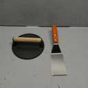 7" Smash Burger Press Set, Round Cast Iron Press & Grill Spatula with Wood Handle, Meat Steak for Perfect Cookouts, Outdoor Barbecues and Tailgates