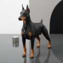 Comfy Hour 7" Doberman Dog Figurine, Realistic Lifelike Animal Statue, Standing Doberman Pinscher Collectible for Home Office Shelf, Artisan Crafted Resin Sculpture, 1 Unit