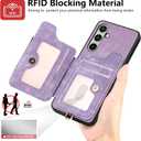for Samsung Galaxy S24 FE Case with Card Holder for Woman Man,PU Leather Flip Folio Wallet Case,RFID Blocking Ring Holder Kickstand Wrist Strap Magnetic Protective Cover for Galaxy S24 FE Black
