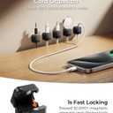 MRGLAS 10-Pack Magnetic Cable Management Cord Organizer,[1s Lock] Cable Holder Clips -Desk Cable Clips [Cable Smooth Adjustable], Adhesive Wire Organizer Keeper for Nightstand Desktop Car Office-Black