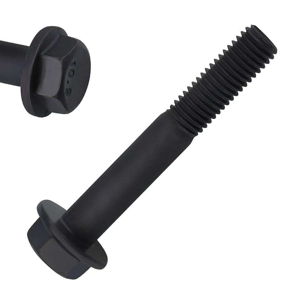 12-Pack M8-1.25 x 55mm Flanged Hex Head Bolts, Heavy-Duty Flanged Hex Screws, Industrial Grade 10.9 Black Oxide Alloy Steel, Partial Thread, for Pump, Car Repair, DIY