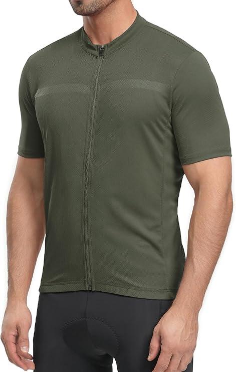 ARSUXEO Men's Cycling Jersey, Short Sleeve Slim Fit Bike Shirt, Bicycle Jersey for Road, Gravel, and Mountain Bikes L