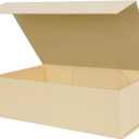 Aimyoo Striped Brown Collapsible Gift Box with Magnetic Closure Lids 10.5x7x3 in, Medium Bridesmaid Groomsman Proposal Boxes, Rectangle Present Box for Graduation Birthday Storage (1 Pack)