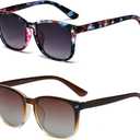 DUSHINE Polarized Sunglasses for Women Classic Retro Style UV400 Protection
