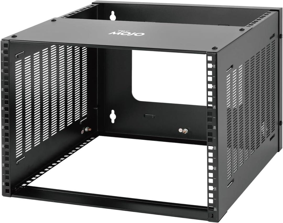 Tecmojo 8U Wall Mount Rack,8U Rack 13.9 inch Depth,132lbs(60kg) Weight Capacity,19" Network Rack for Shallow Server and IT Equipment, Network Switches,Patch Panel Bracket,Black, 8U/Updated