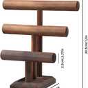 Bracelet Holder, Bracelet Display Stand for Vendors, T-Bar Necklace Scrunchie Wooden Storage Rack, Bangle Watch Jewelry Display Tower (3 Tier)