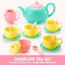 JOYIN 18PCS Pretend Tea Party Set Play Food Accessories BPA Free, Phthalates Free, Plastic Tea Set, Mini Kitchen for Kids, Gifts for Toddler Boys Girls, Easter Birthday Gifts